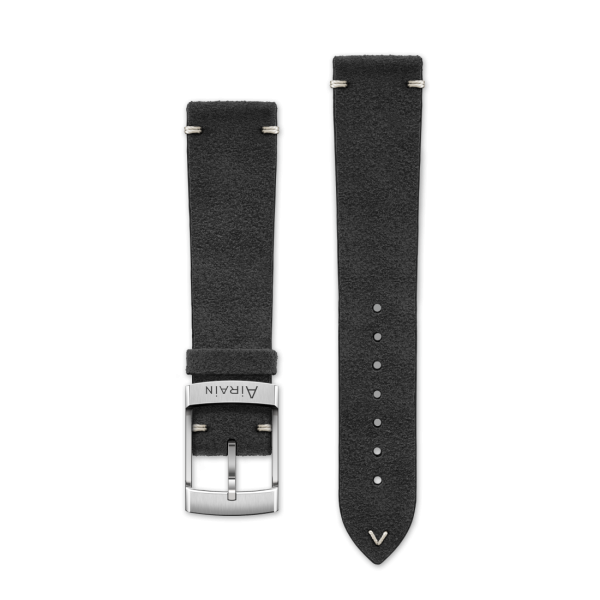 Black suede leather strap | Airain® Watches